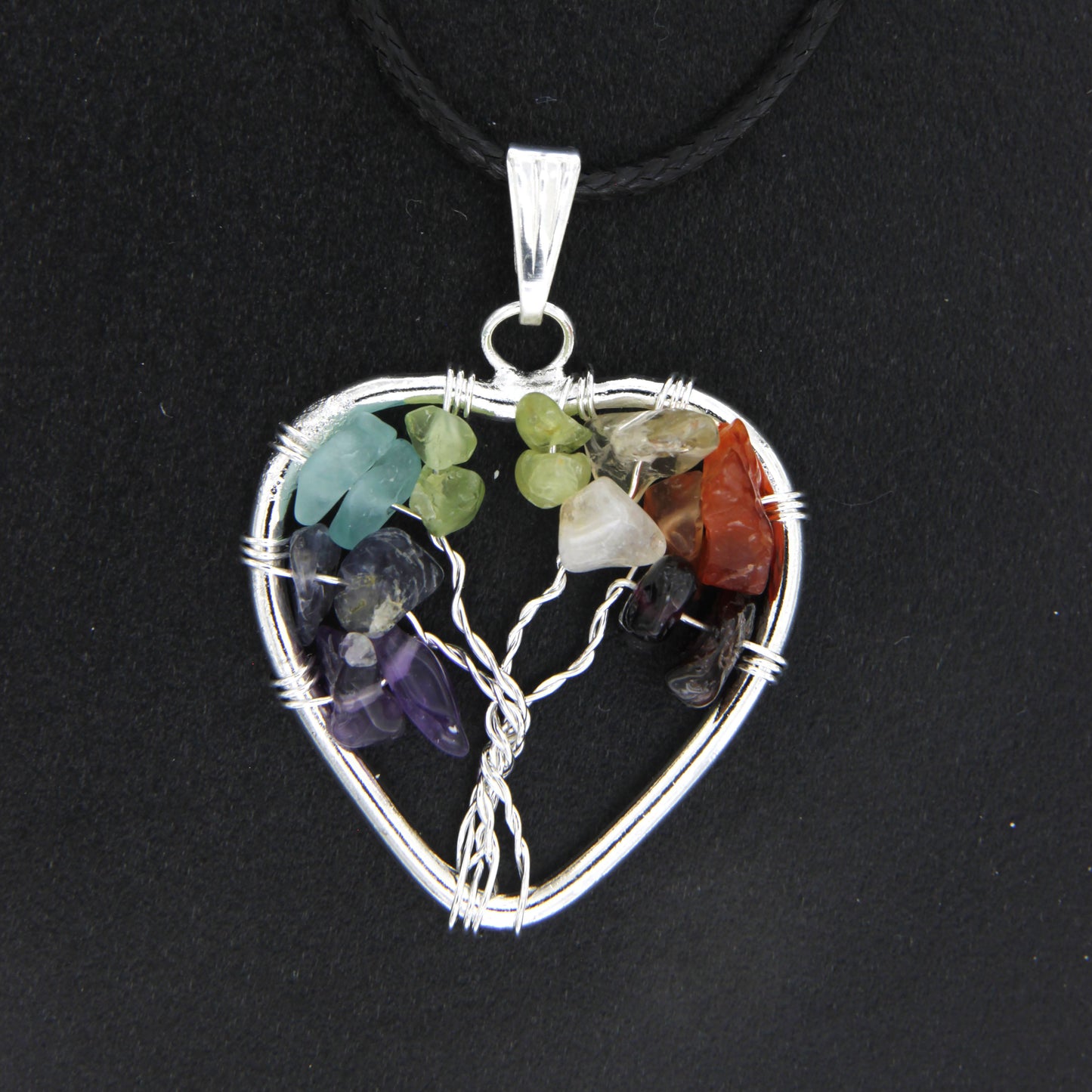 7 Chakra Heart "Tree of Life" Pendant