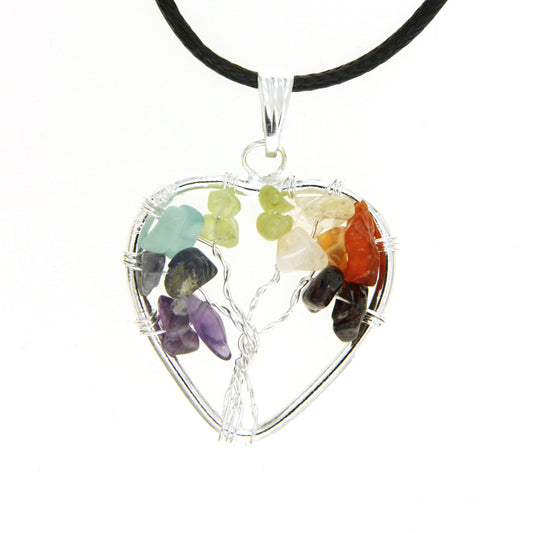 7 Chakra Heart "Tree of Life" Pendant