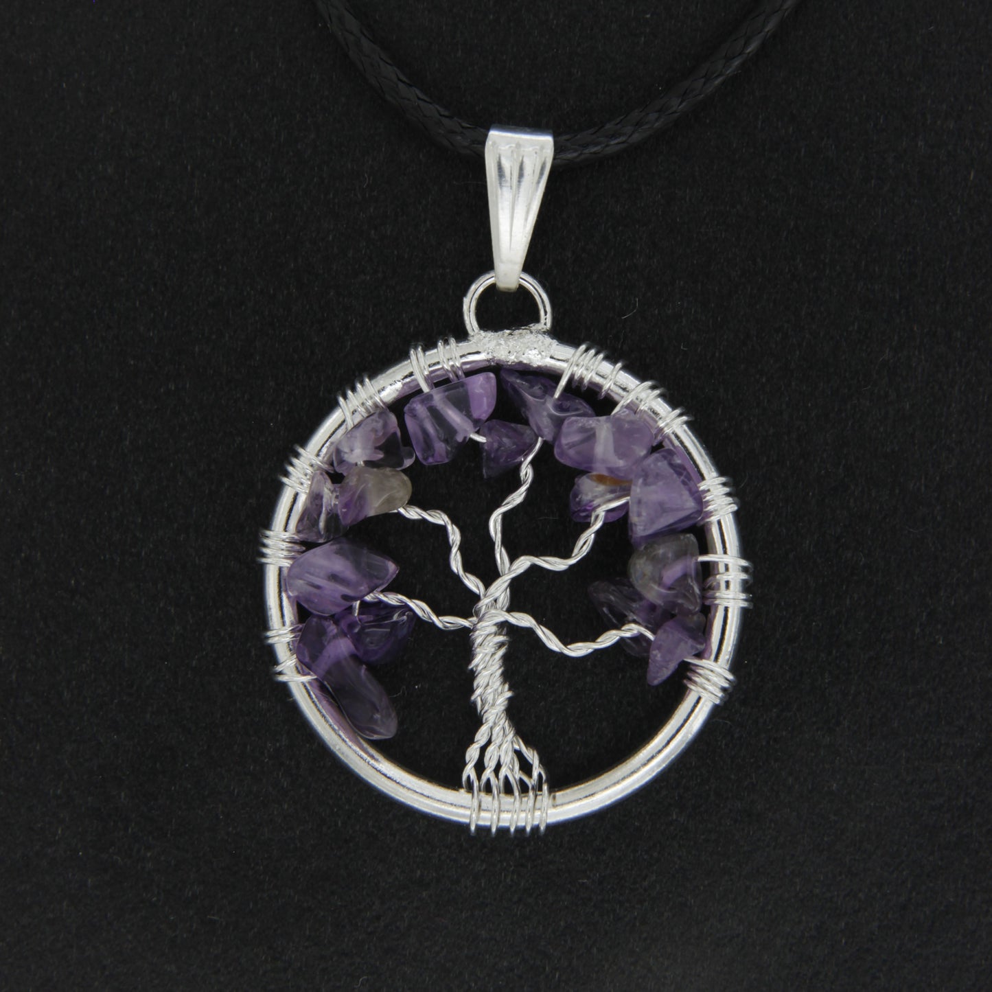 Amethyst Circle "Tree of Life" Pendant