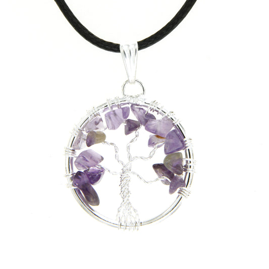 Amethyst Circle "Tree of Life" Pendant