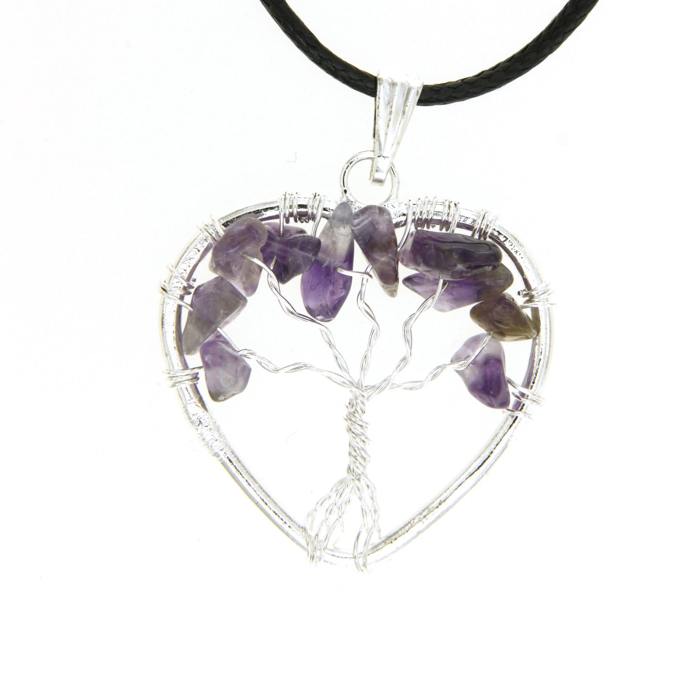 Amethyst Heart "Tree of Life" Pendant