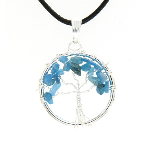 Blue Appetite Circle “Tree of Life" Pendant