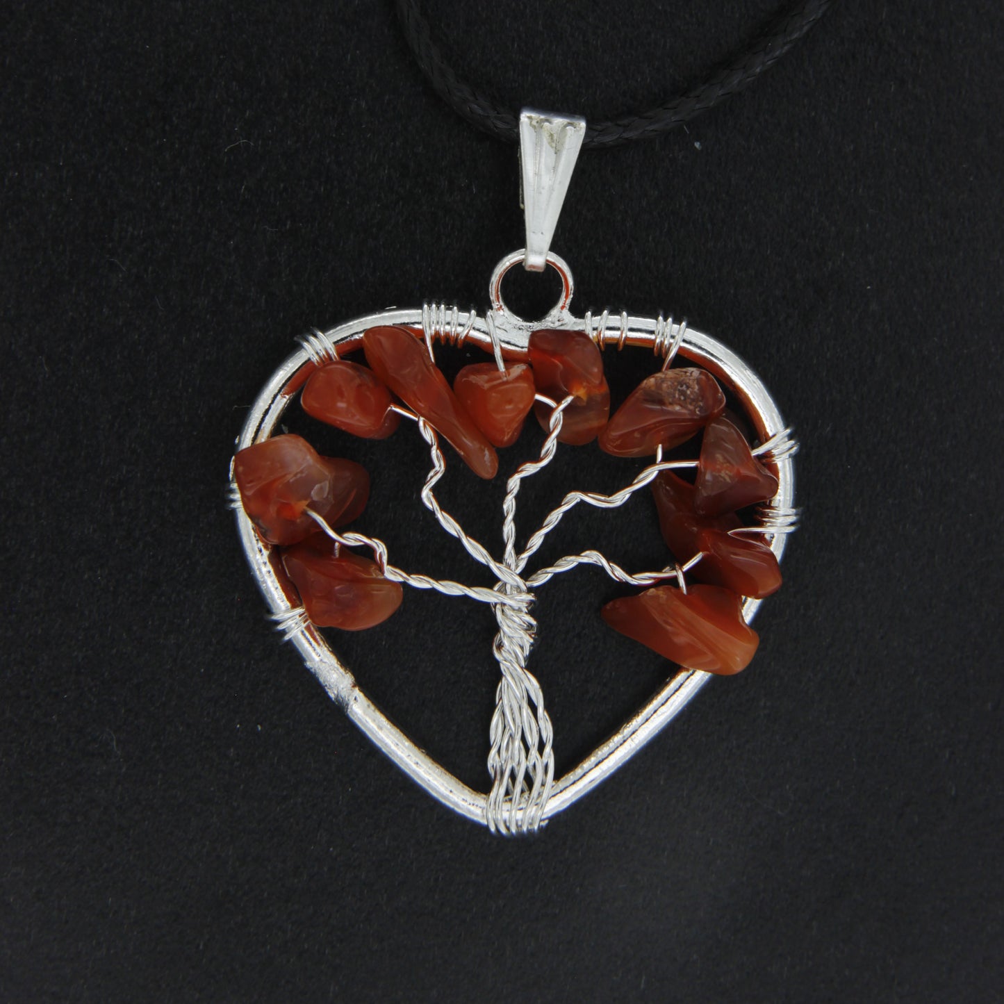 Carnelian Heart "Tree of Life" Pendant