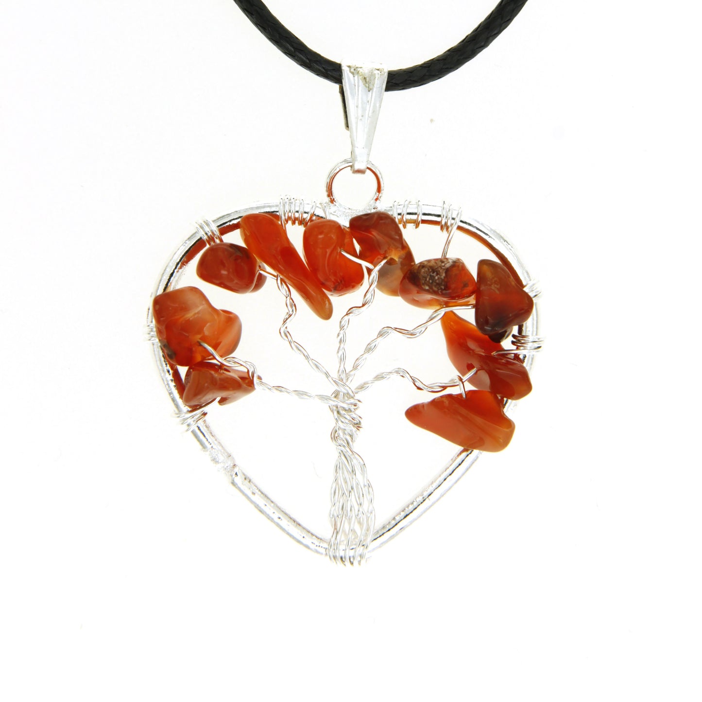 Carnelian Heart "Tree of Life" Pendant