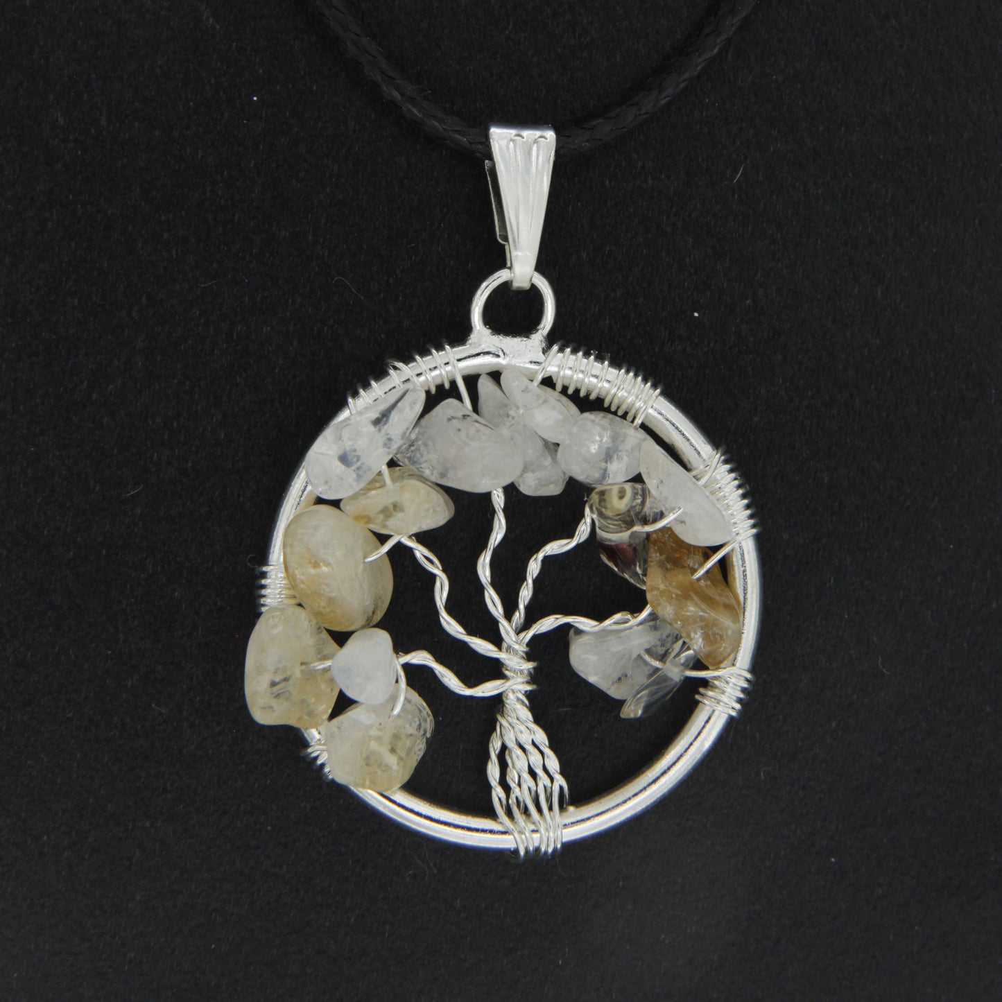 Citrine Circle “Tree of Life" Pendant