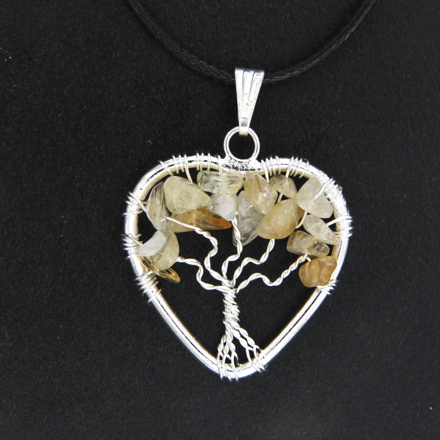 Citrine Heart "Tree of Life" Pendant