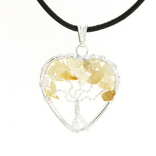 Citrine Heart "Tree of Life" Pendant