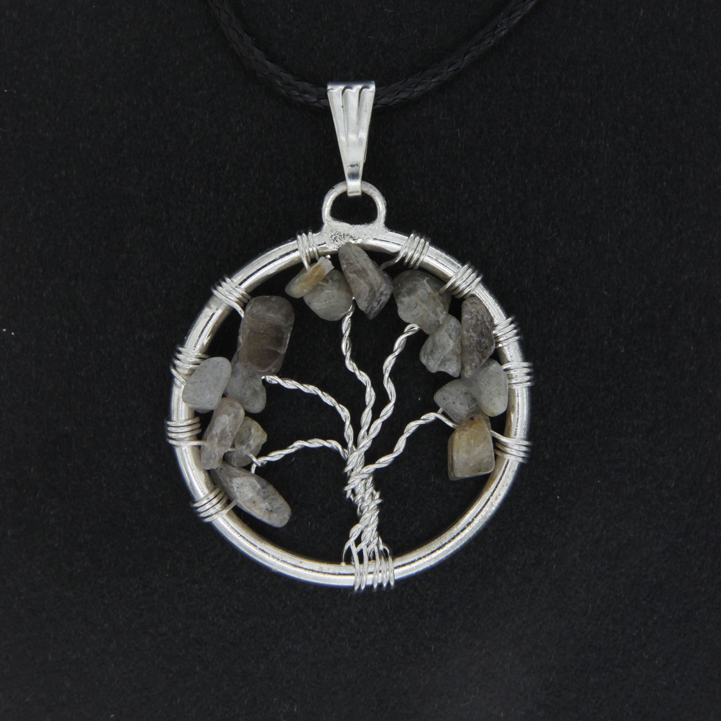 Labradorite Circle “Tree of Life" Pendant