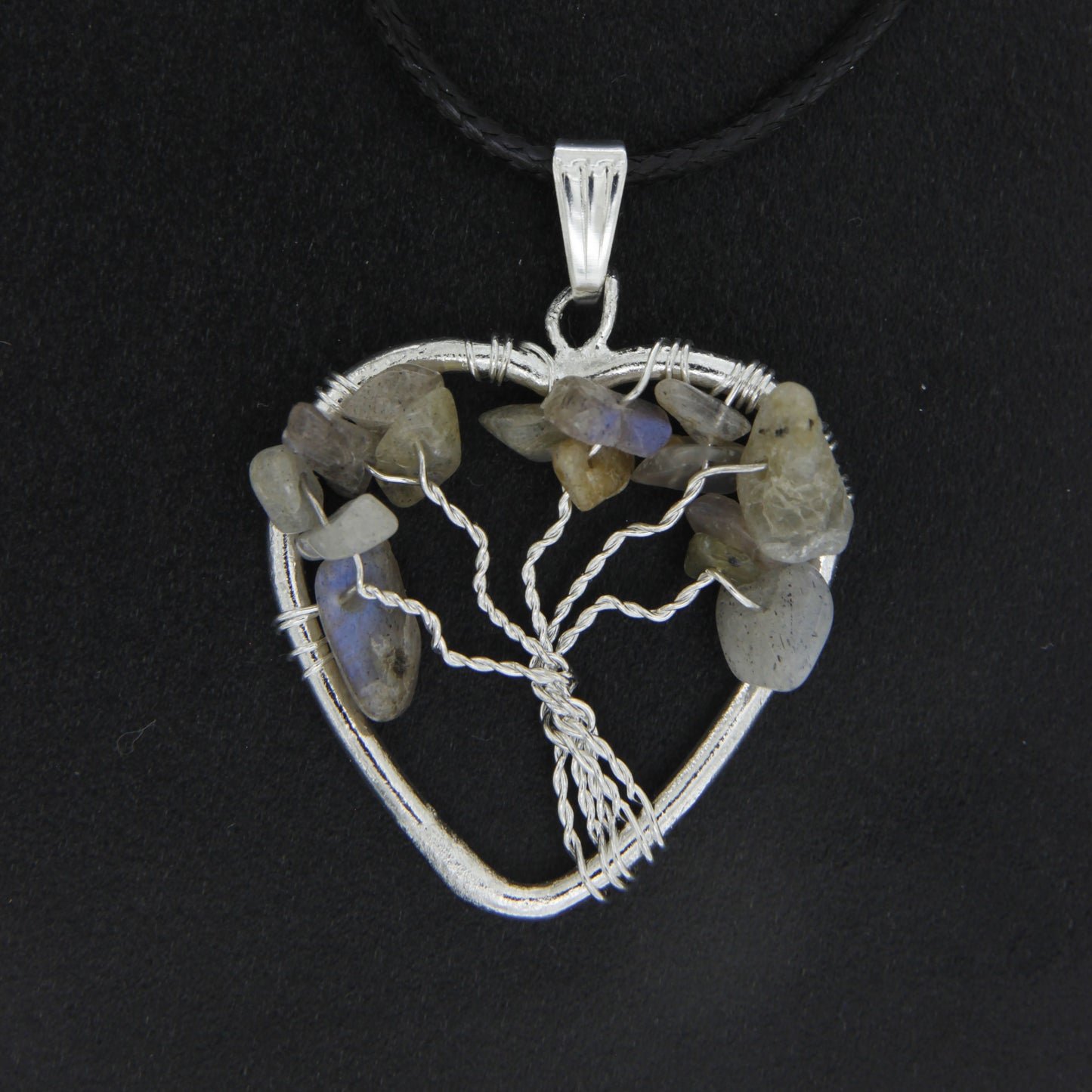 Labradorite Heart "Tree of Life" Pendant