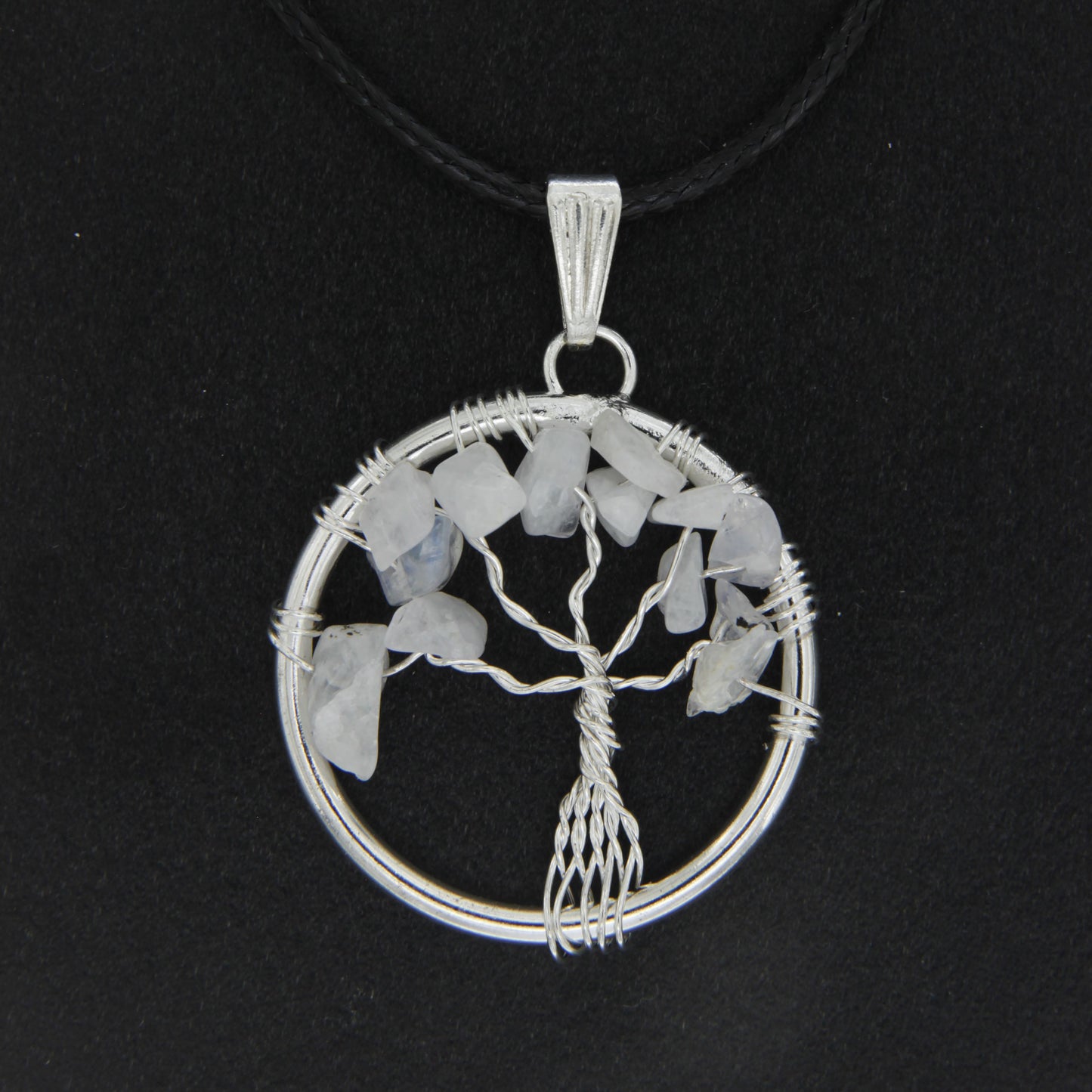 Moonstone Circle “Tree of Life" Pendant