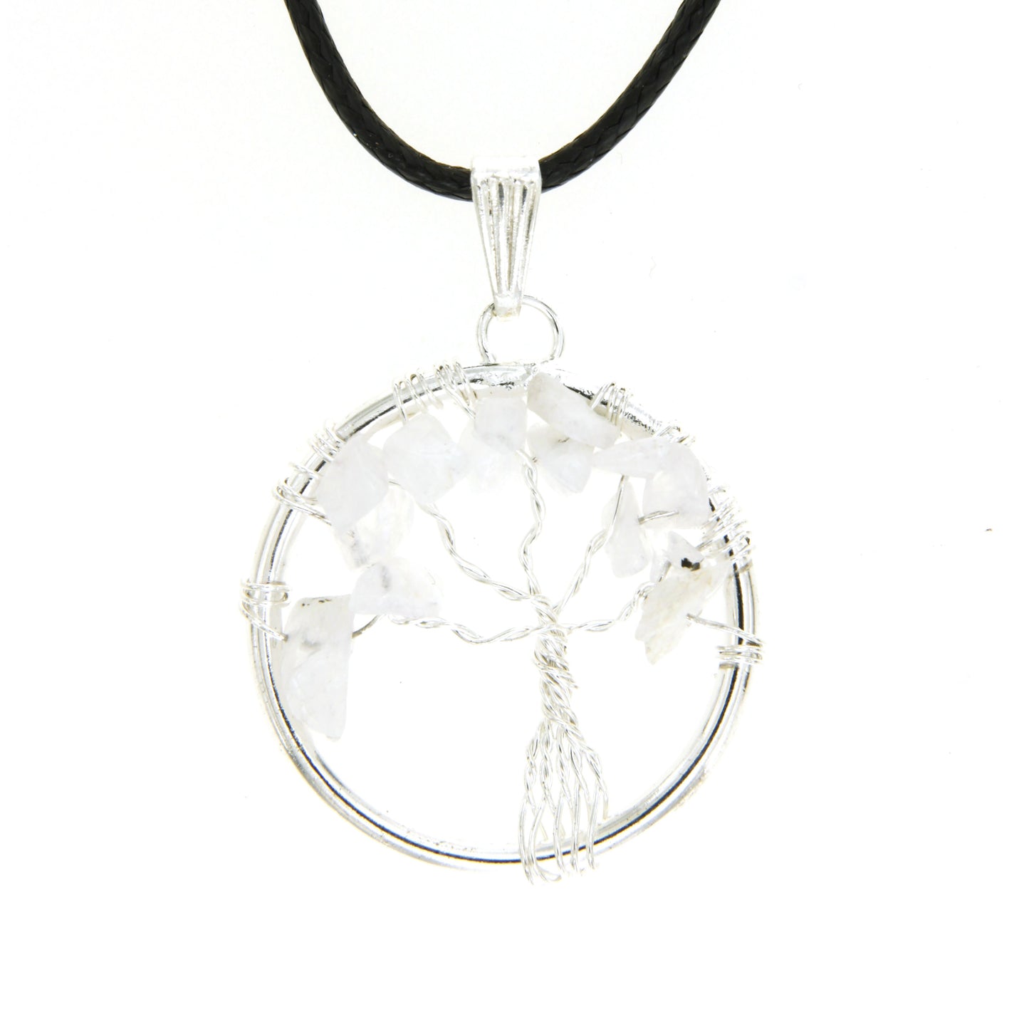 Moonstone Circle “Tree of Life" Pendant