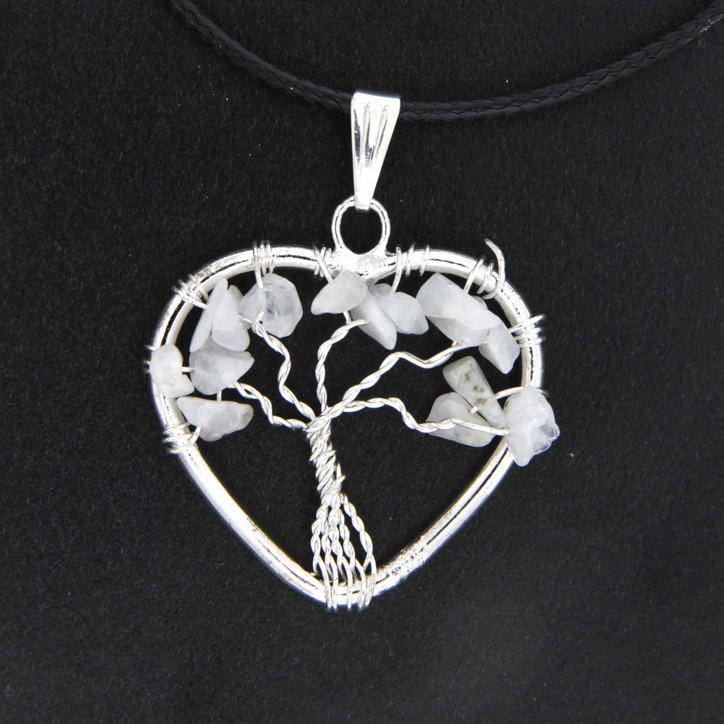 Moonstone Heart "Tree of Life" Pendant