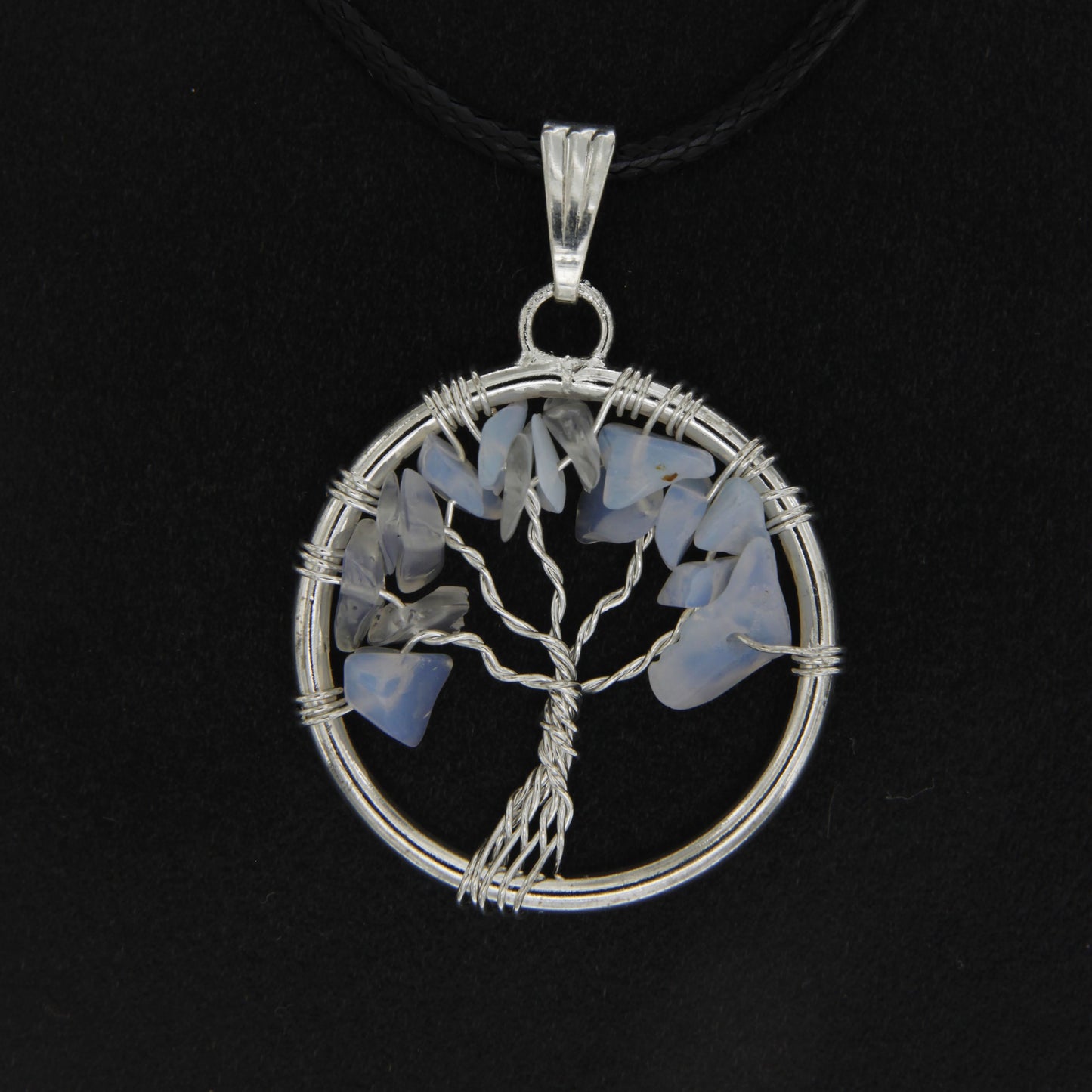 Opalite Circle “Tree of Life" Pendant