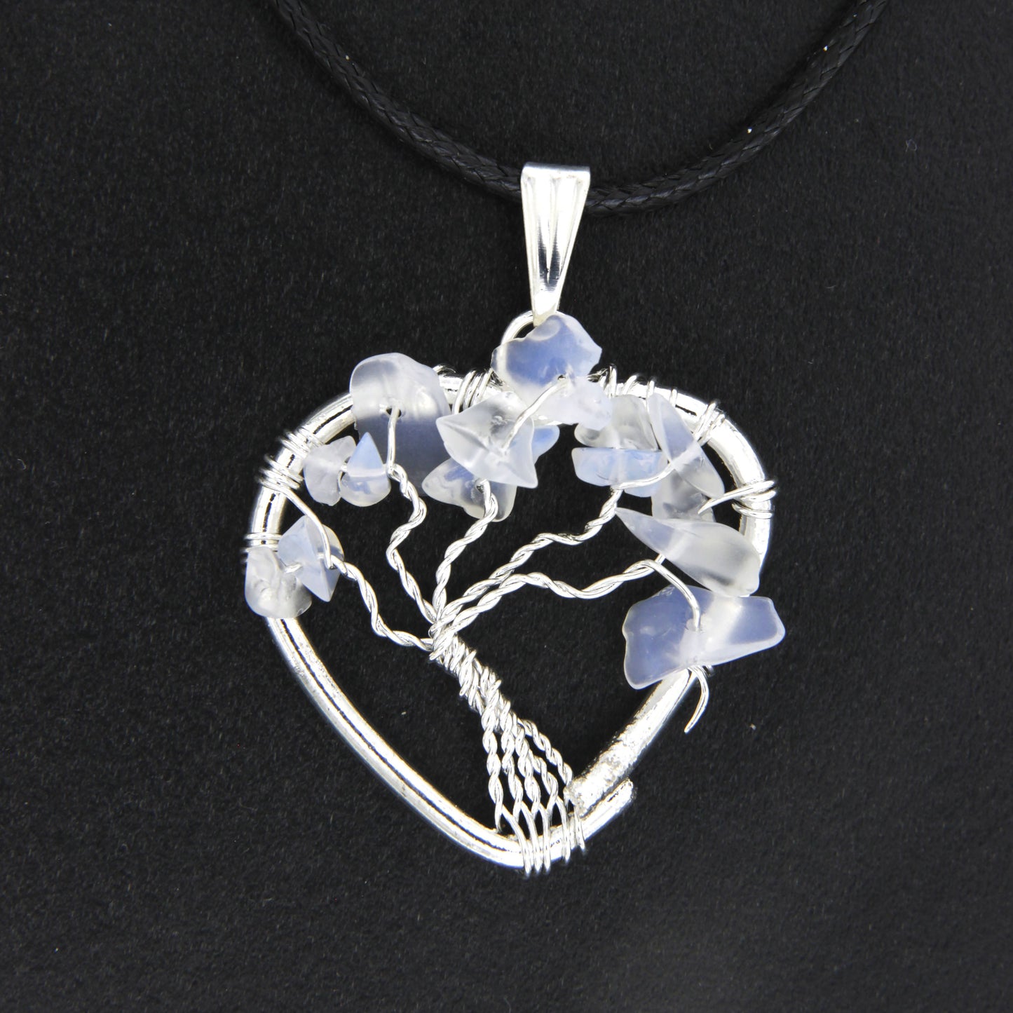 Opalite Heart "Tree of Life" Pendant