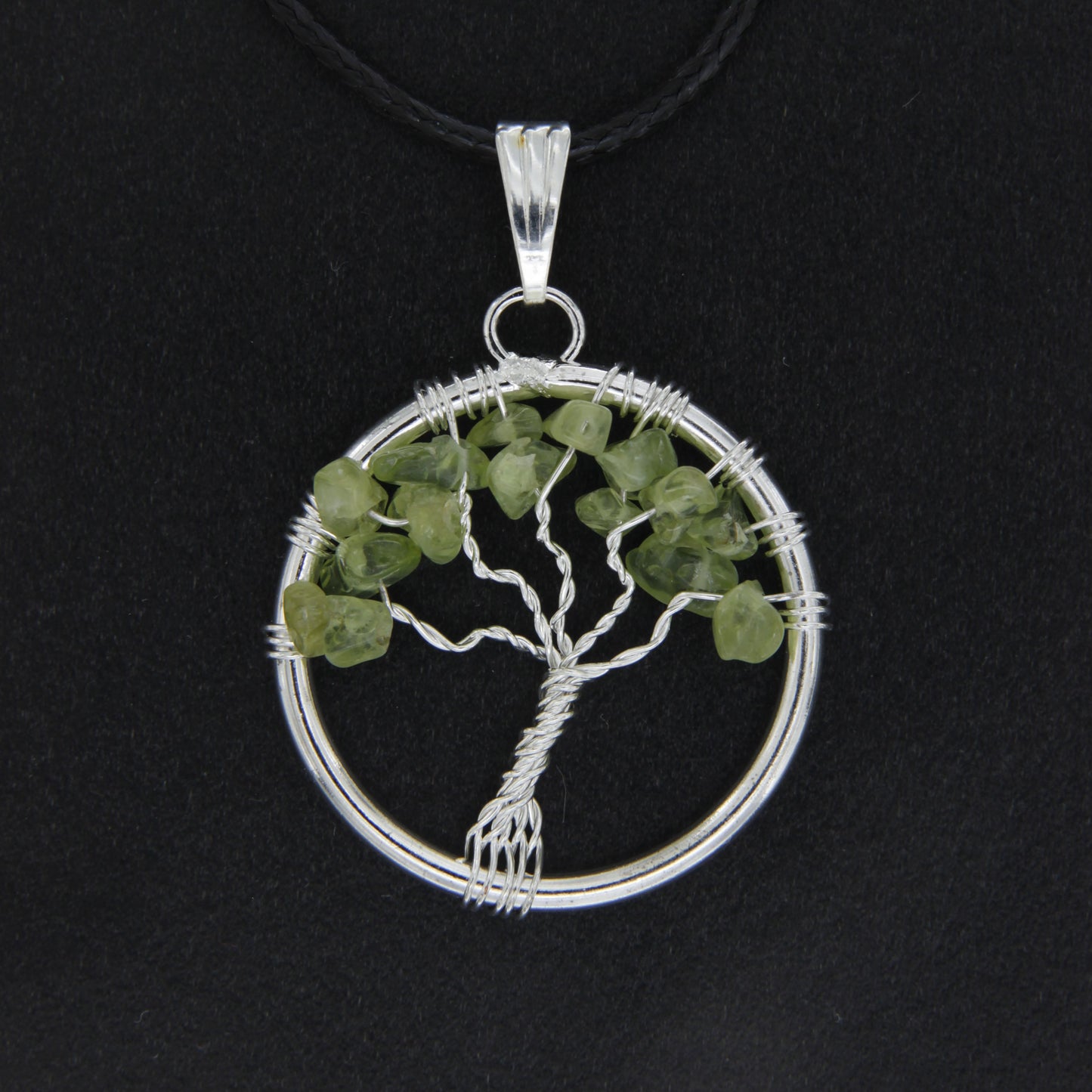 Peridot Circle “Tree of Life" Pendant