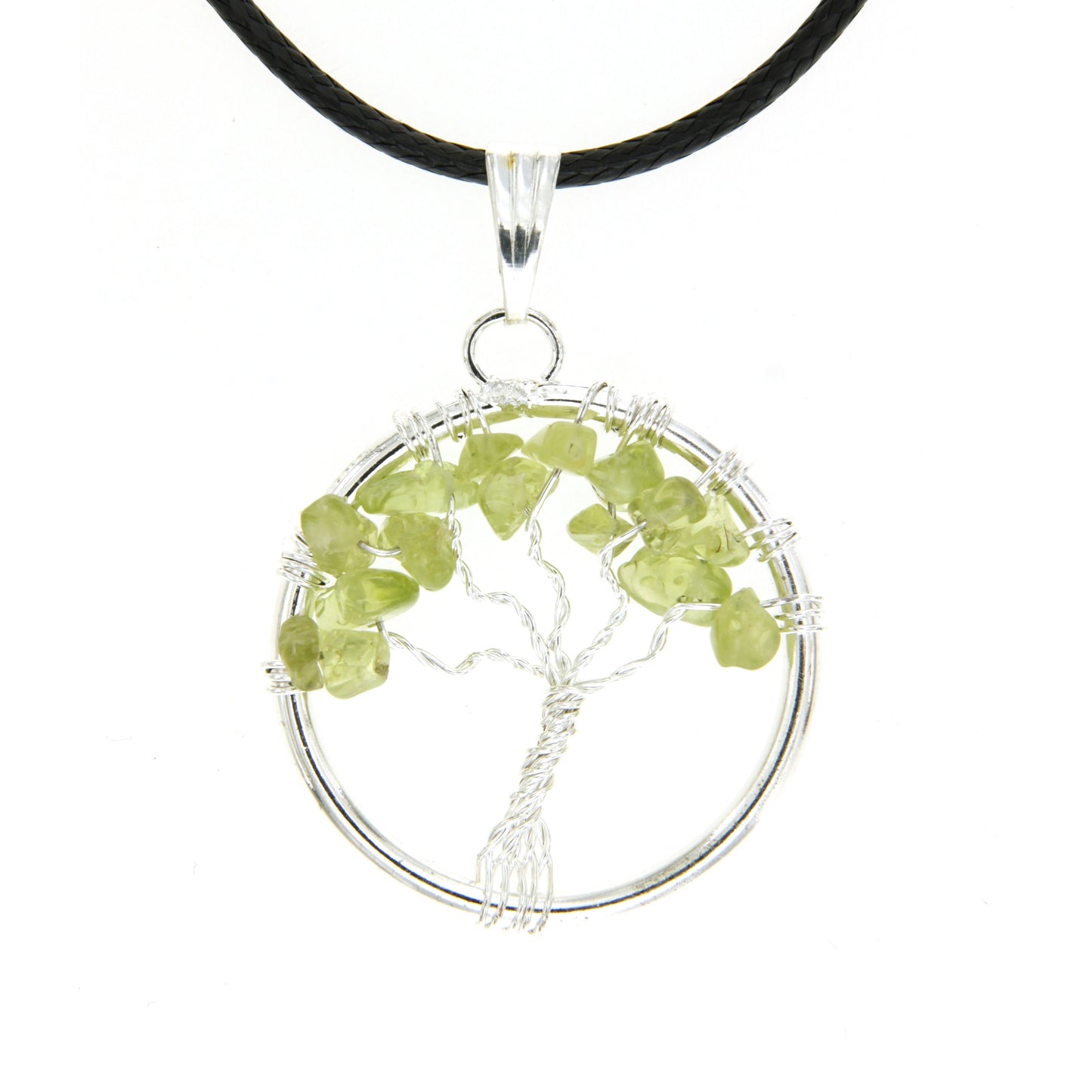 Peridot Circle “Tree of Life" Pendant